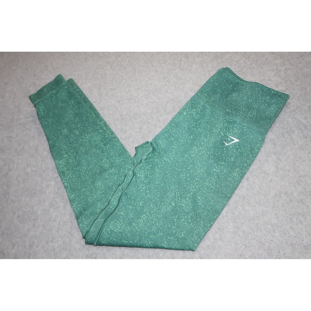 Gymshark Leggings Womens Small Green Marled High Rise Seamless Compression Pants